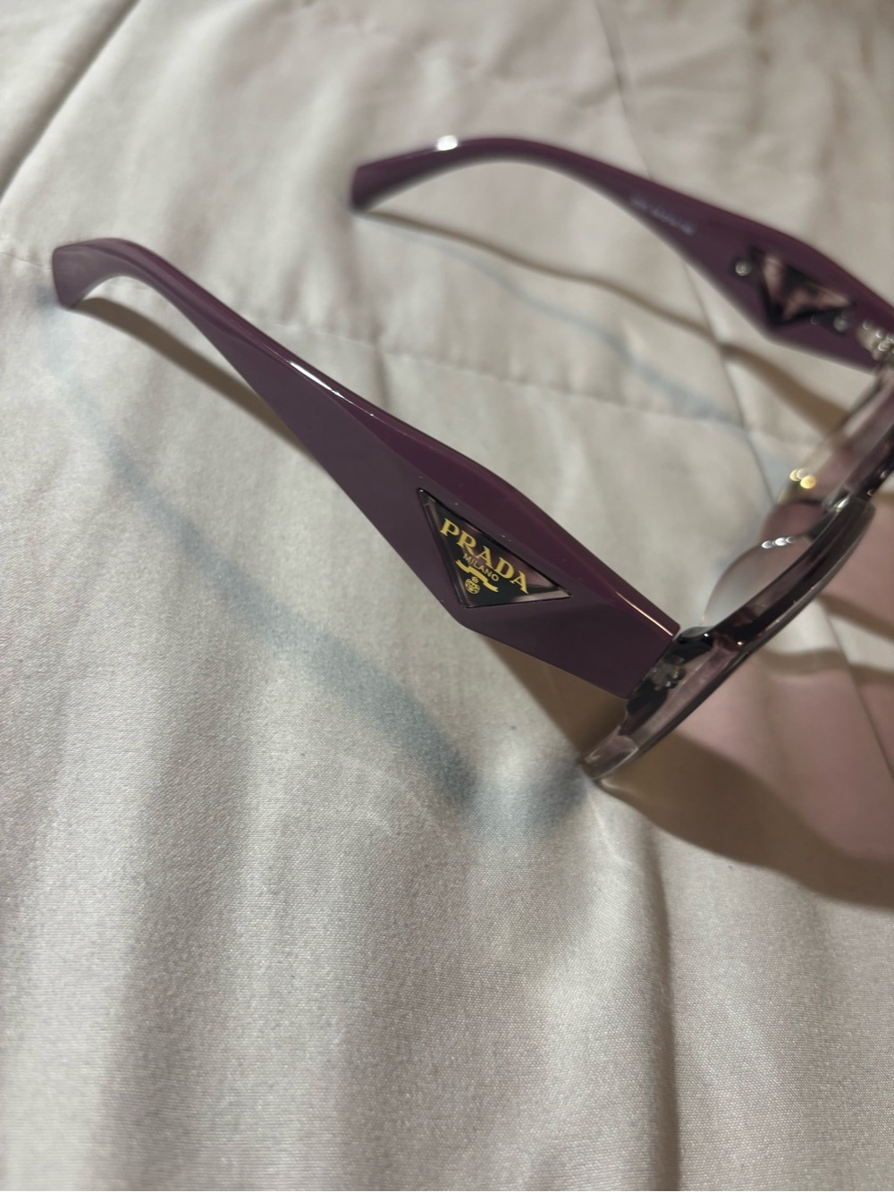 Prada Purple Gradient Square Sunglasses with Logo Temples - Picture 2 of 8